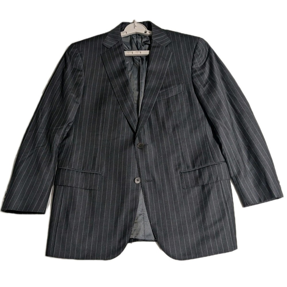 Ermenegildo Zegna Trofeo 42R Charcoal Pinstripe 100% Wool Sport Coat Blazer